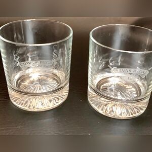 Vtg. CHIVAS REGAL 12 Etched Rock Glasses 8 Oz. Set Of Two